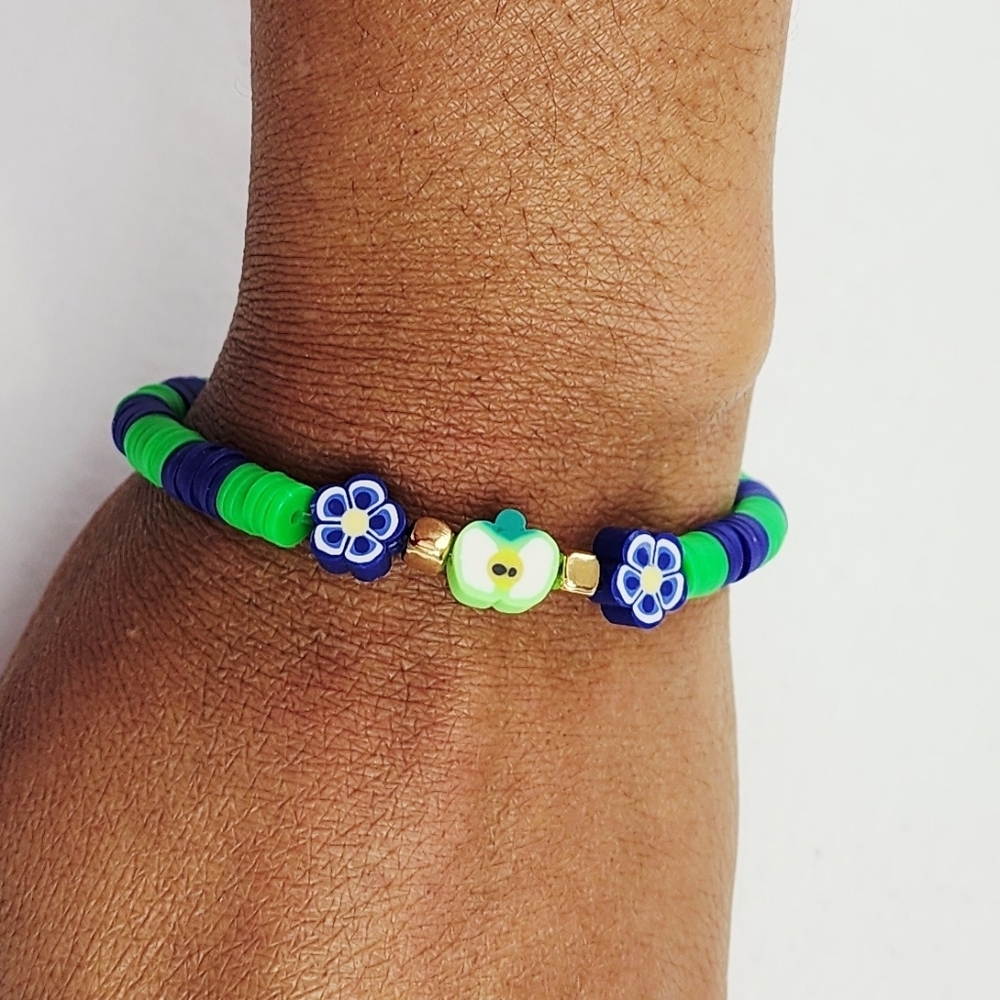 Handmade Flower And Fruit Clay Beads  Bracelet